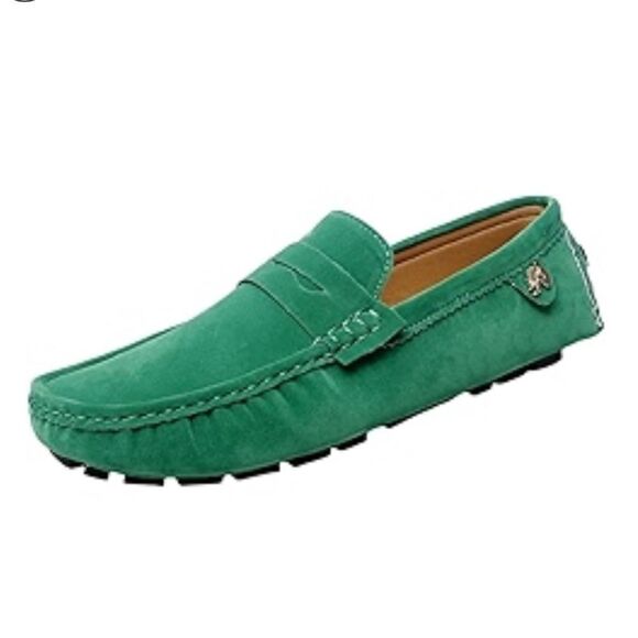 Fashion Men’s Green Slip-on Shoes(Size 48/8.5) - Picture 1 of 12